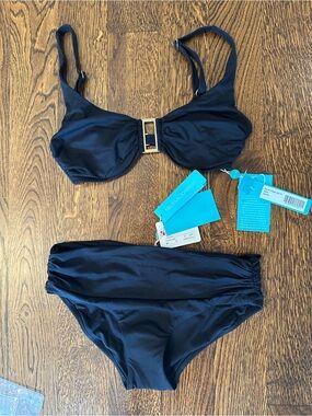Melissa Odabash, Bel Air Bikini Top and Bottom, Black, Size US 4